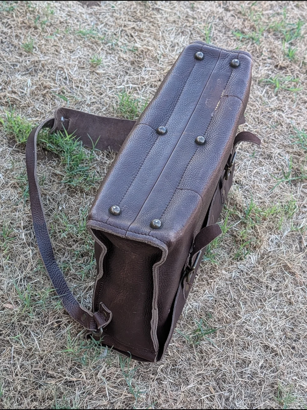 J.Crew Railway Bag Mens Leather Messenger Briefcase Crossbody Chestnut 38119 Dis